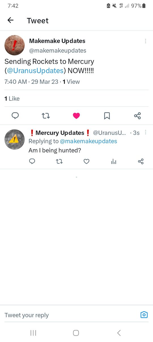 UranusUpdates's tweet photo. I think I'm being hunted. https://t.co/Doclc8uTJB