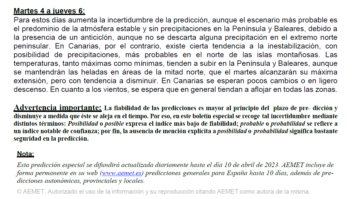 AEMET_Esp's tweet image. Predicción Especial para la Semana Santa