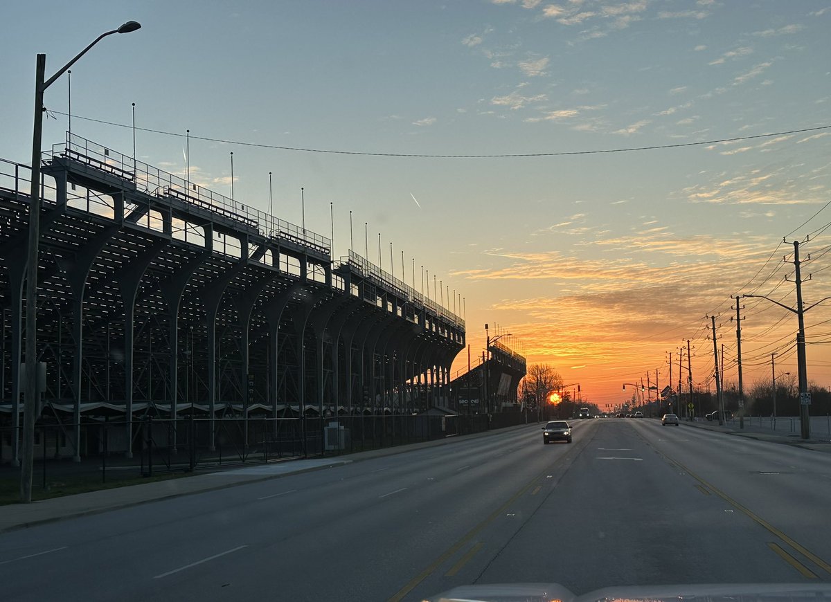 Good morning 60 Days until <a href="/IMS/">Indianapolis Motor Speedway</a> #Indy500 Race Day! 16th Street pretty quiet as the sun comes up behind T2! #IsItMayYet