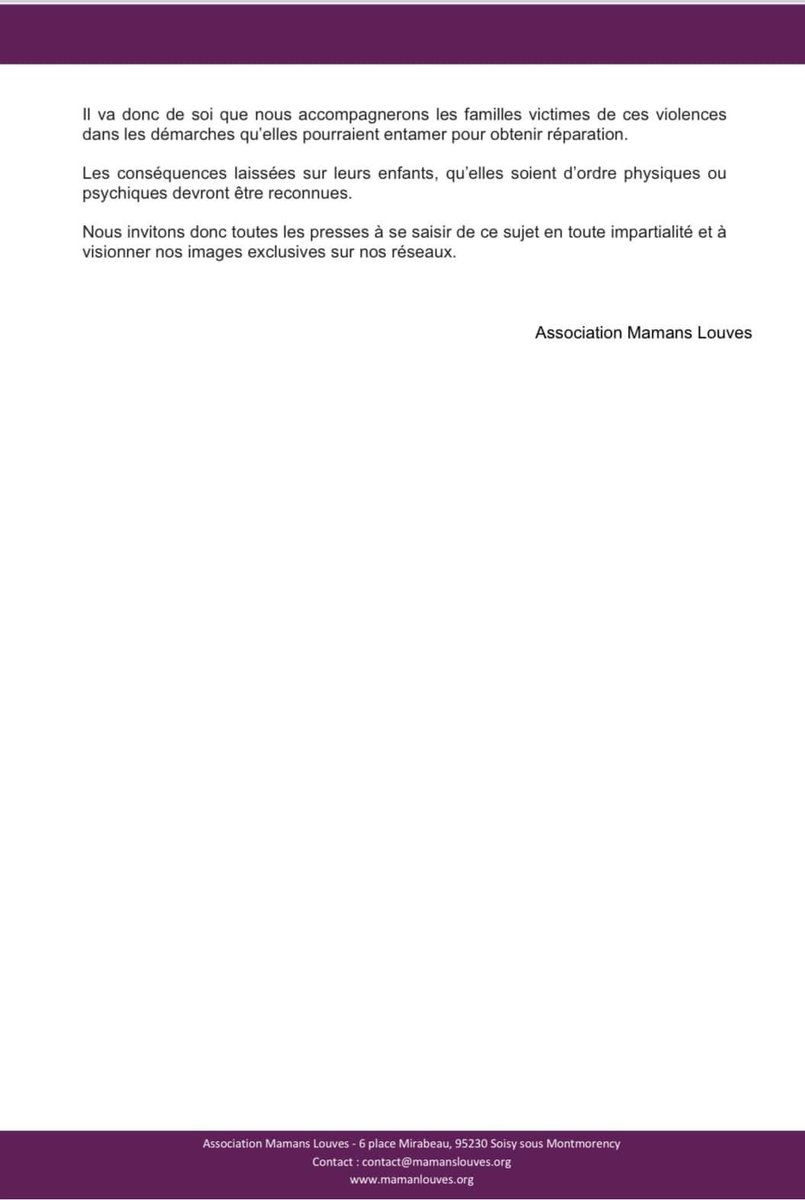 imclaire51's tweet image. 🟣 COMMUNIQUÉ DE PRESSE 
À faire circuler partout! 
(Nous l’envoyons ce jour dans toutes les rédactions).
⛔️ STOP AU GAZAGE D’ENFANTS! #fdo #gazage #Macronestuneordure #mamanslouves @MamansLouves @afpfr @AmandineRoy @OffLalanne @CivicioY @vecu_le @MartineWonner @OlivierVictorr