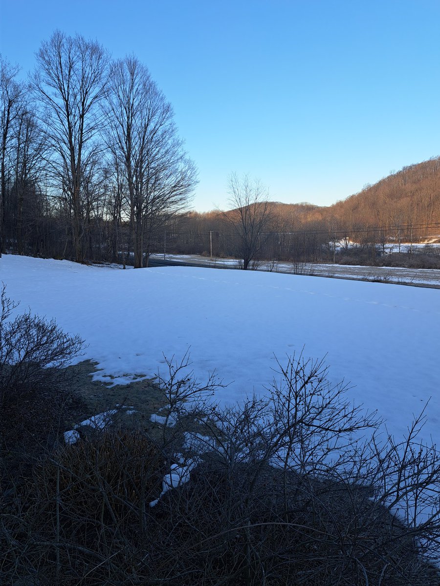 JeffTwinsfather's tweet photo. @NWSAlbany snowpack slowly going away, can see most of the field across the road again.... #thinkingspring Hartford NY https://t.co/XymKSy48LM