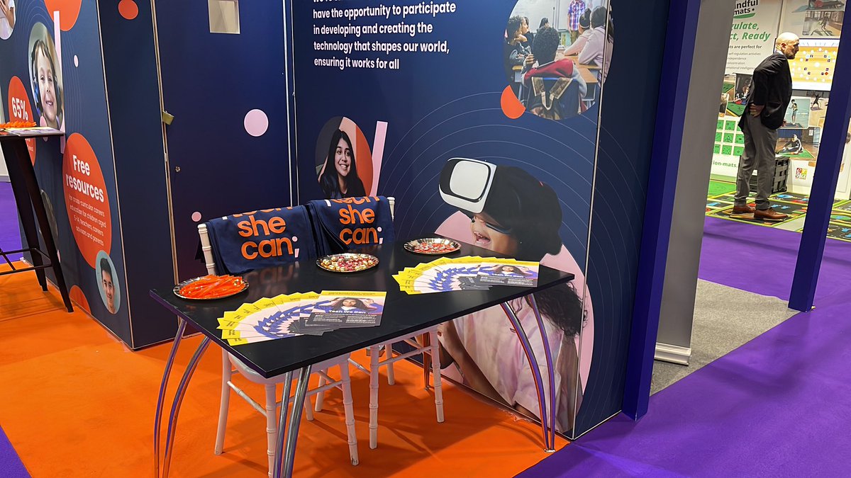 Tech_She_Can's tweet photo. The team are ready to chat to everyone at the @Bett_show. Stop by to say hello and win some exciting PRIZES! 

#Bett2023 https://t.co/BIKOOF697E