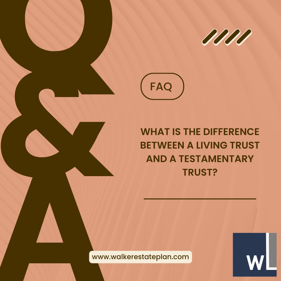 walkerway_law's tweet photo. A living trust is created during your lifetime and used to manage your assets while you are still alive. 

A testamentary trust, is created after your death (included in your will). These trusts are for minor children or beneficiaries who are unable to manage their own affairs. https://t.co/uiFMCmL1xe