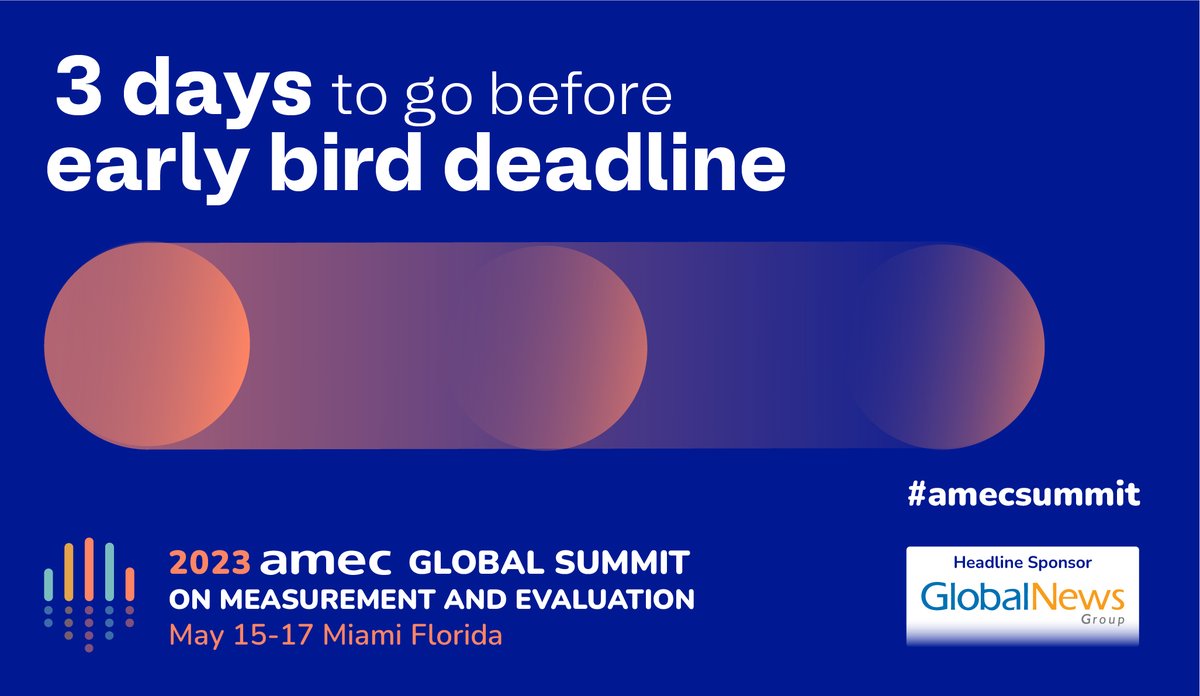 AmecOrg's tweet photo. It’s the final countdown! Only 3 days left until #earlybird deadline to book fo the 2023 #amesummit in Miami, Florida, 15-17 May
Register 👉 https://t.co/FeiF4Gj5Pk
Accommodation 👉 https://t.co/6I3OhNVQxv 
Programme 👉 https://t.co/JMFSd1MR9L
Speakers 👉 https://t.co/hV6tkyNq81 https://t.co/0mTXYmMHz0