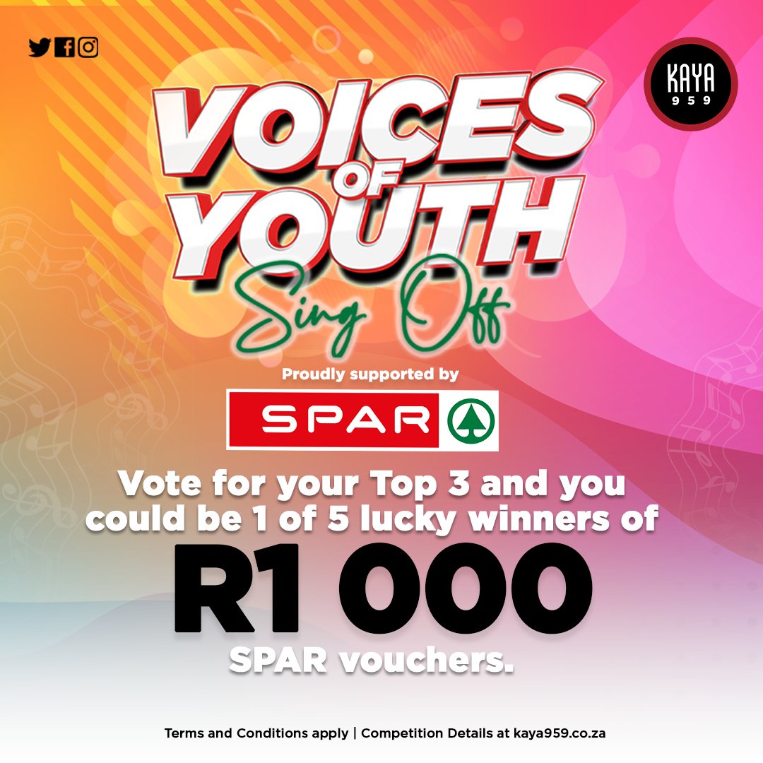 KayaON959's tweet photo. SPONSORED - It’s time to choose the winners of the SPAR Voices of Youth Sing-Off, and we need your help! Vote for your favourite group today on our website here: https://t.co/SOxvnLTwzI and you could win! #SparVoicesOfYouth 

Ts &amp; Cs apply. https://t.co/m7tBKf2ccs