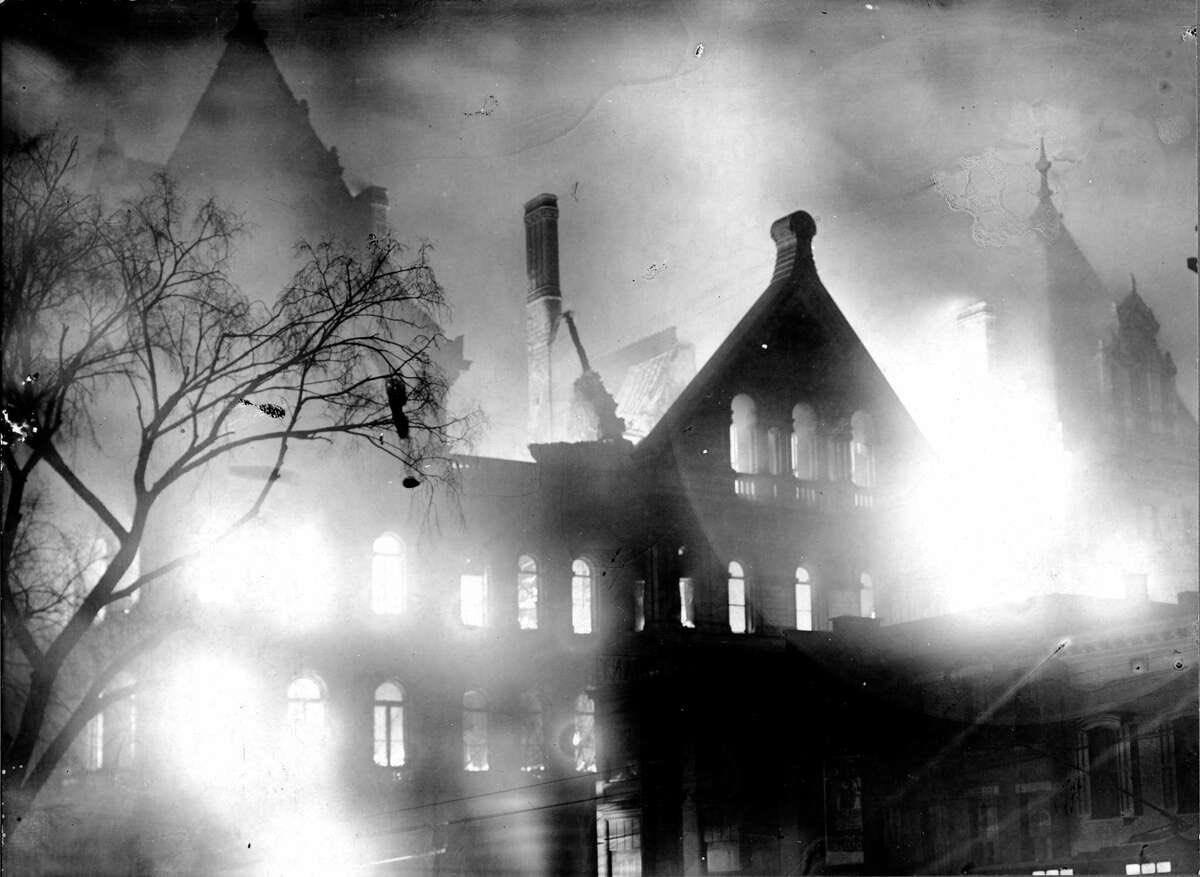 johnbulmer's tweet photo. In Albany — On this date in 1911, Albany burned. 

The Capitol fire of 1911 in Albany, New York was a devastating event that caused significant damage to the state Capitol building. The fire began on the evening of March 29, 1911, in the Assembly Library, located on the third floor of the building. It quickly spread throughout the entire building, destroying much of the interior and damaging the exterior.

The cause of the fire was never definitively determined, but it was believed to have been caused by faulty wiring or an overheated chimney. The fire was first noticed by a night watchman, who quickly alerted the Albany Fire Department. The firefighters arrived quickly, but the fire had already spread too far and too fast for them to contain it.

The fire raged for several hours, despite the efforts of hundreds of firefighters and a dozen fire engines. The flames were so intense that they could be seen from miles away, and the heat was so intense that it melted the dome of the Capitol building. In the end, the fire destroyed much of the interior of the building, including the Assembly Chamber, the Senate Chamber, the Governor's Office, and the Library.

The aftermath of the fire was devastating for the people of Albany and the state of New York. Many valuable historical artifacts, documents, and works of art were lost in the fire, and the cost of rebuilding the Capitol was estimated at over $10 million. The rebuilding process took several years and involved the restoration of many of the building's original features. #AlbanyNY