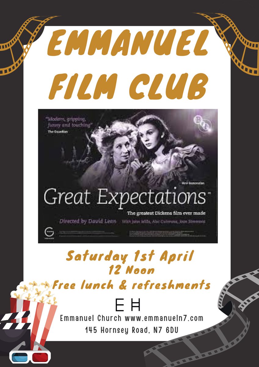 N7_Emmanuel's tweet photo. It may be April 1st this Saturday, but it’s no joke that it’s Film Club Saturday! Join us at 10am to watch Luca in Kids Film Club, or at noon for lunch &amp; a screening of Great Expectations (1946). Free hot dogs &amp; burgers too! https://t.co/obkJe28Zvb
