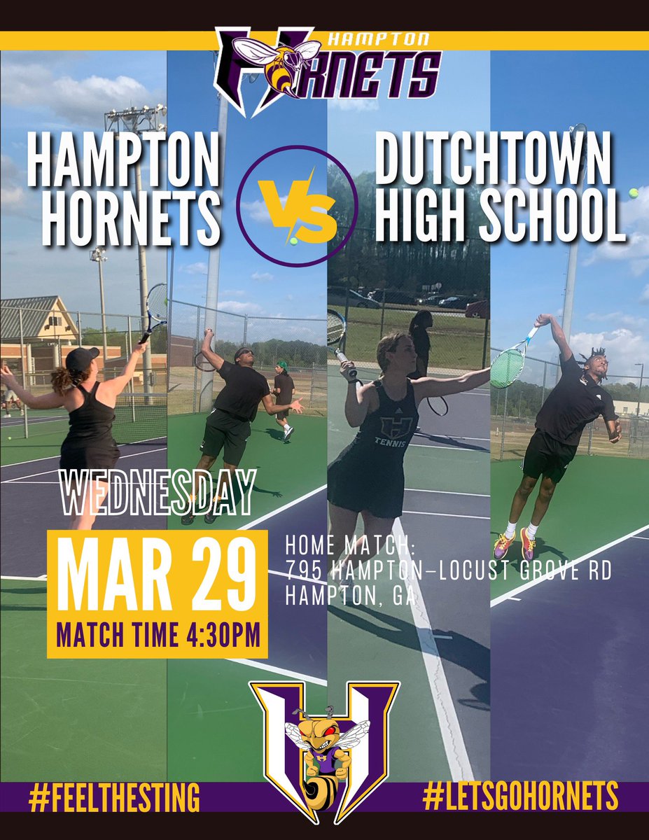 MATCH DAY🎾🎾 Come out and support your Tennis Hornets. #FeelTheSting