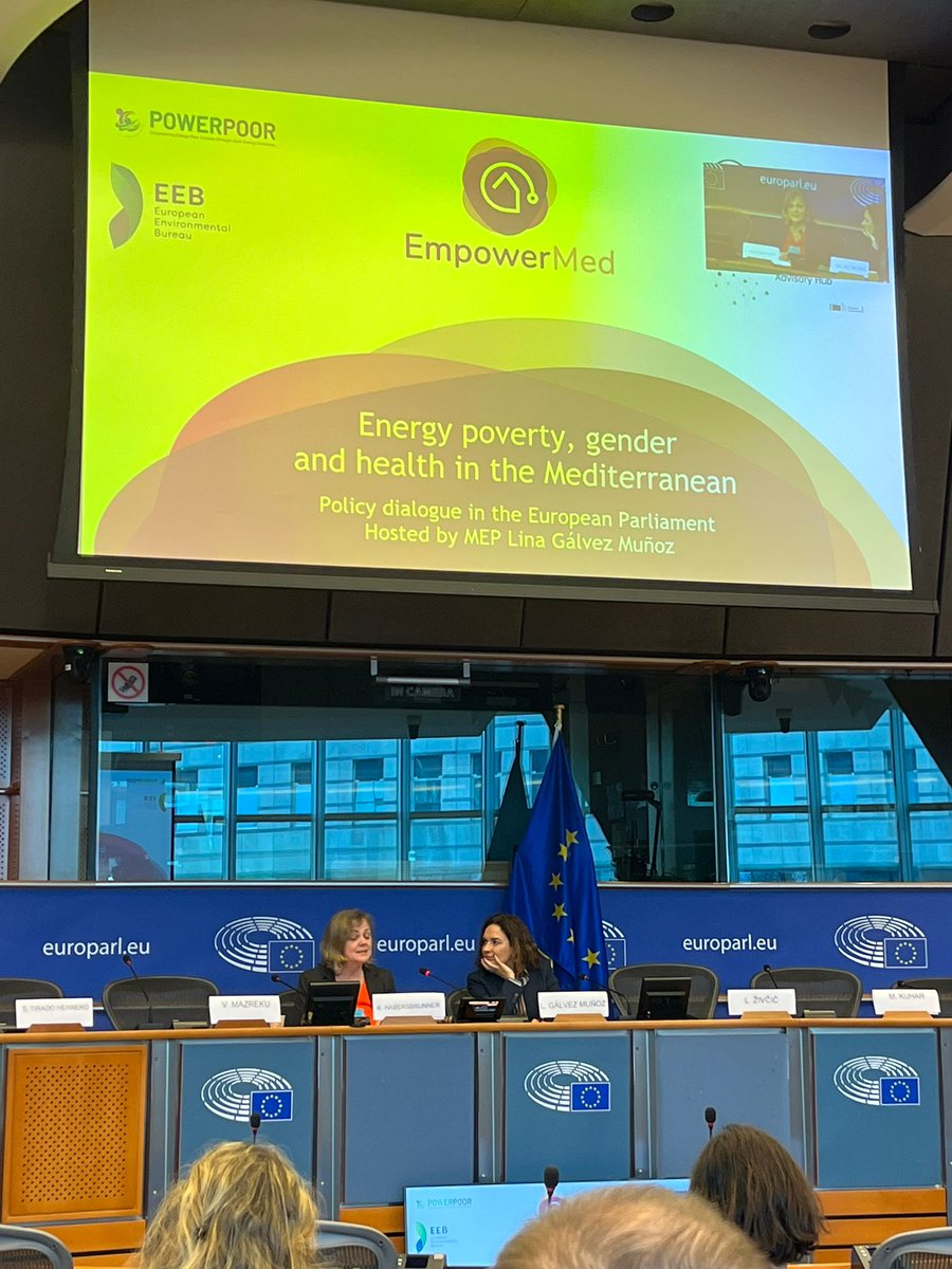 @EmpowerMed_eu  at the European Parliament with #PowerPoor and @Green_Europe. Thanks to @linagalvezmunoz for hosting the policy session. She's just highlighted #gender #health #summer dimensions of #Energypoverty and the need of a more multidimensional #Energypoverty definition🙏