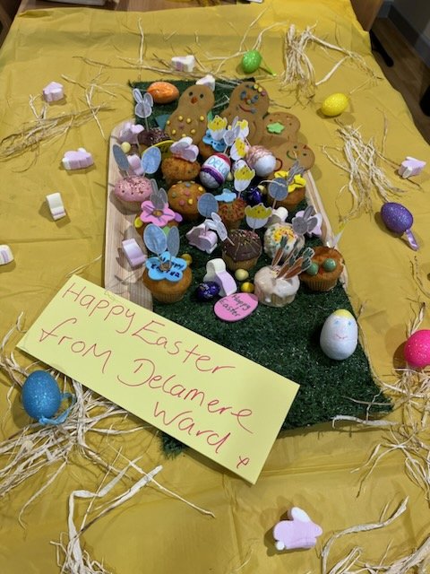 Easter on Delamere ward. The ladies have been engaged in Easter crafts this morning with our Activity Support worker Ruth