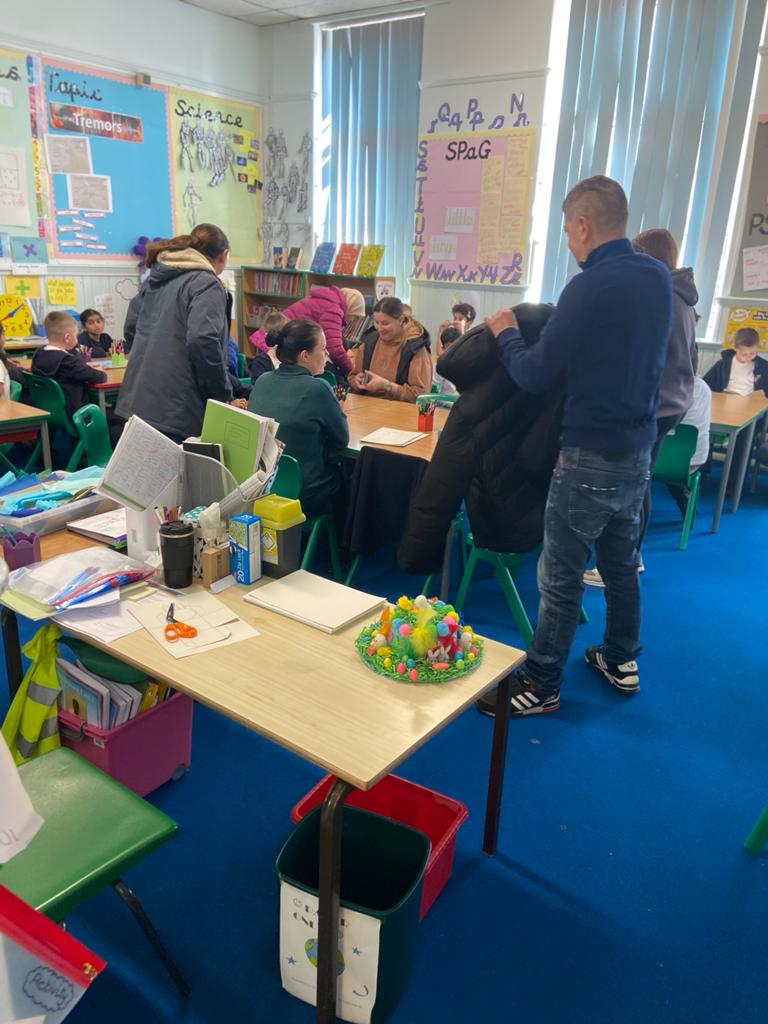 Super to see year 2 completing Easter activities with families. Lovely to see such enthusiasm.