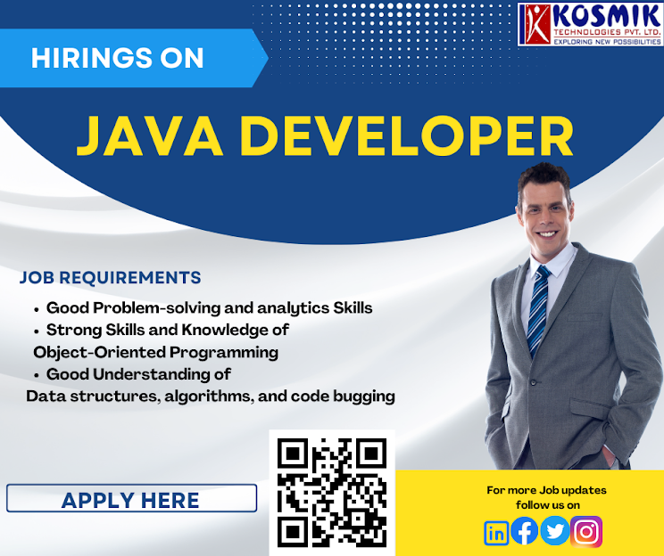 Kosmikteck's tweet photo. OPENINGS ON JAVA DEVELOPER
#openings #java #python #pythonprogramming #JAVADeveloper #itjobs #javajobs #jobsearch #pythonjobs #pythoncode
#JavaWalkin #JobSupport #JAVA #javaprogramming #javascript
#HyderabadITJobs #jobs #jobs2022 #kosmik #JobsNearMe #developerjobs https://t.co/Ubgx81KCiB