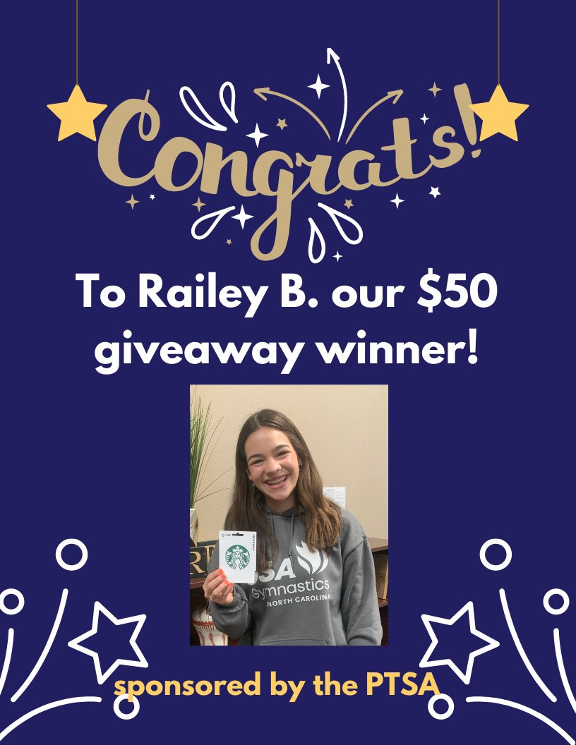 Congratulations to Railey B. our $50 giveaway winner! Sponsored by the PTSA. Watch for our last prom giveaway coming soon! @crossroadsflex