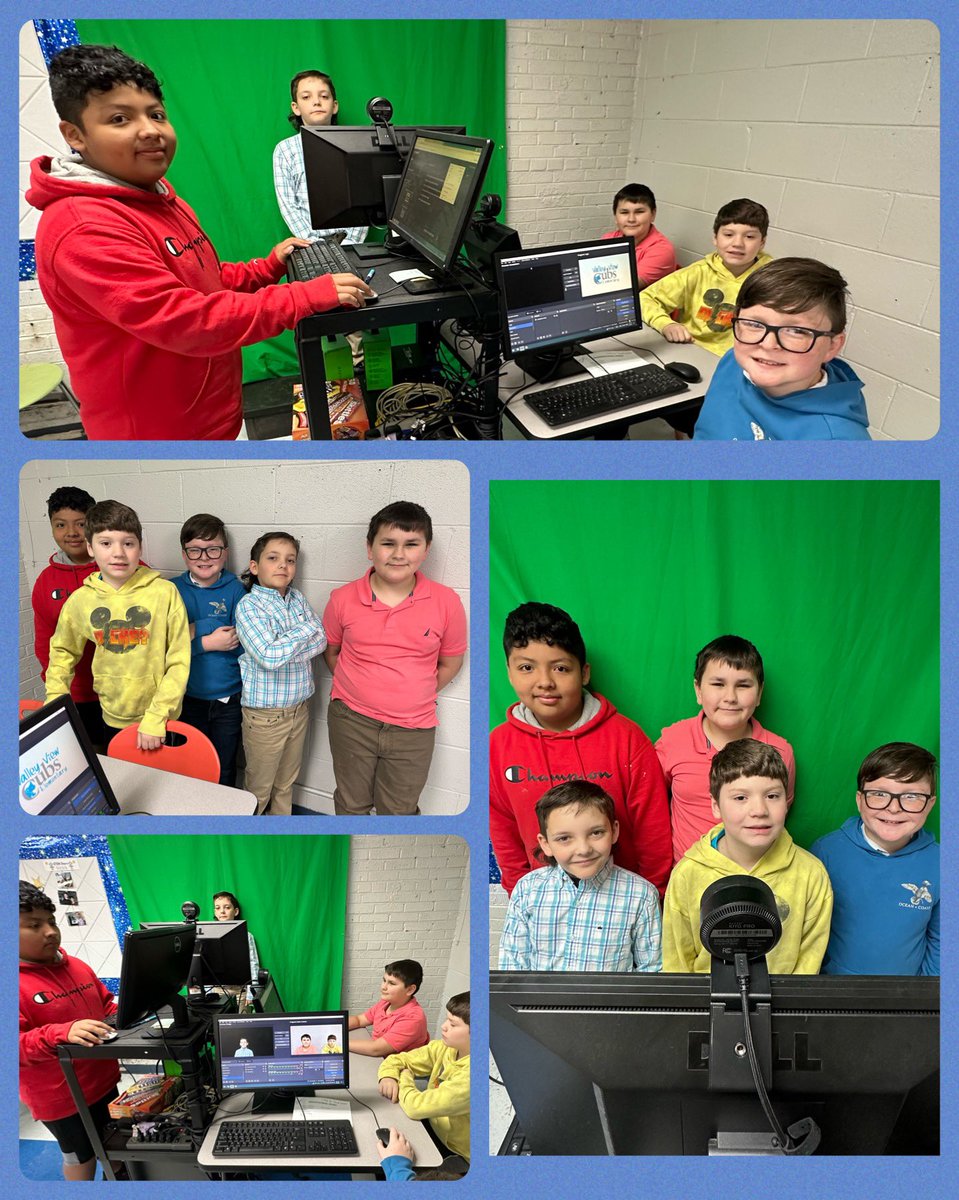 Meet our “Morning Show” crew! This group of fifth graders has taken our show to new heights as they navigate multiple cameras, green screen backgrounds, video transitions, &amp; script changes. Their on-air presence and tech skills are remarkable! <a href="/TechnologyBCS/">BCS Technology</a> <a href="/BradleySchools/">Bradley Co. Schools</a>