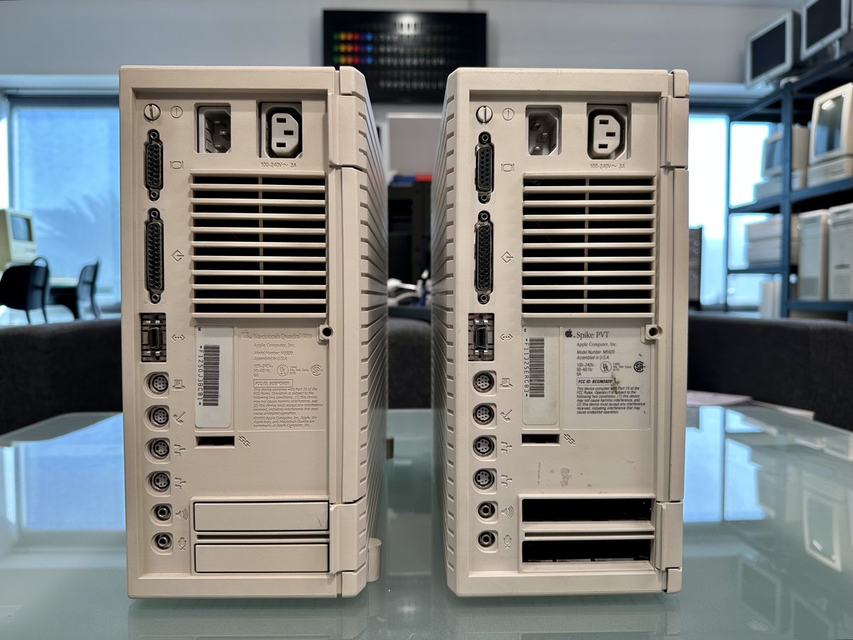 The Apple Macintosh Quadra 700 from 1991 was the most elegant of the beige Macintosh tower computers and today is one of the most desirable for collectors. It also featured prominently in the movie Jurassic Park…which is very cool!

In these photos we have a production Quadra