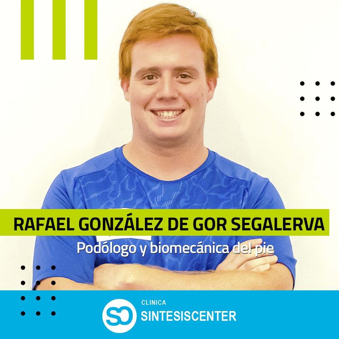 SINTESISCENTER's tweet image. ¡Hoy os presentamos a Rafa González de Gor! 👏🏻

@rafaggs se incorporó al equipo de Síntesis Center hace ya unos años. Es graduado en Podología por la Universidad de Málaga y tiene un máster en Biomecánica y Ortopodología por la Universidad de Sevilla.