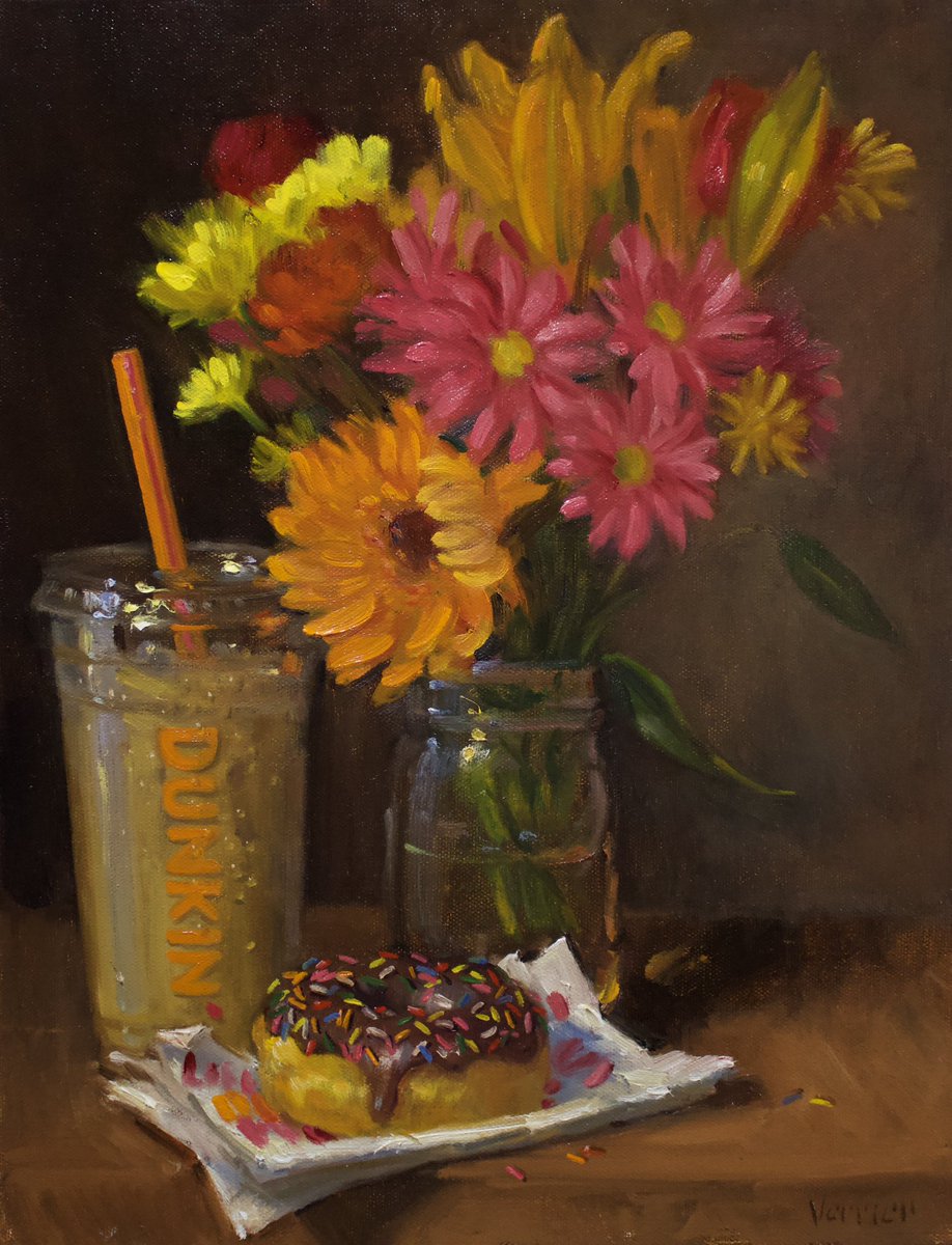 My oil painting of a <a href="/dunkindonuts/">Dunkin'</a> Run (official collab)