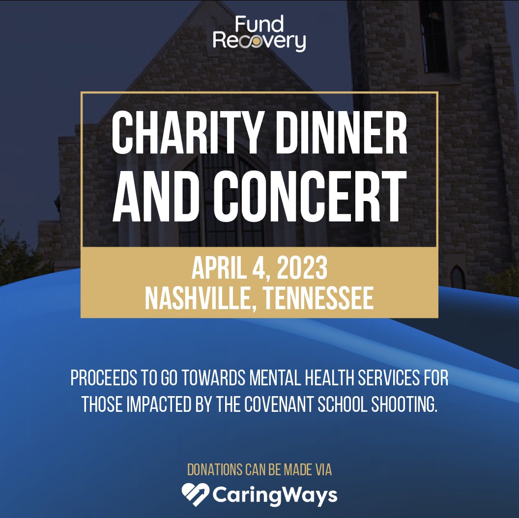 Our April 4th Charity Dinner and Concert will now benefit a dedicated fund for mental health services to be provided to those impacted by The Covenant School shooting.

Donations to the fund may be made here: fundraising.idonate.com/fund-recovery/…