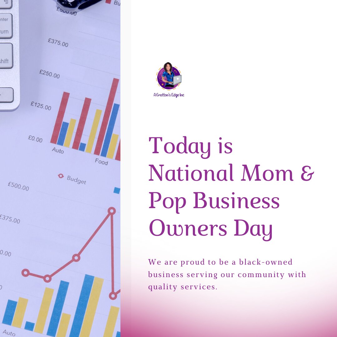 Happy National Mom & Pop Business Day! We are proud to be a black-owned business serving our community with quality services. Thank you for supporting us and other businesses like ours. Let's keep supporting each other #momandpopbusinessday #blackownedbusiness #supportsbusiness
