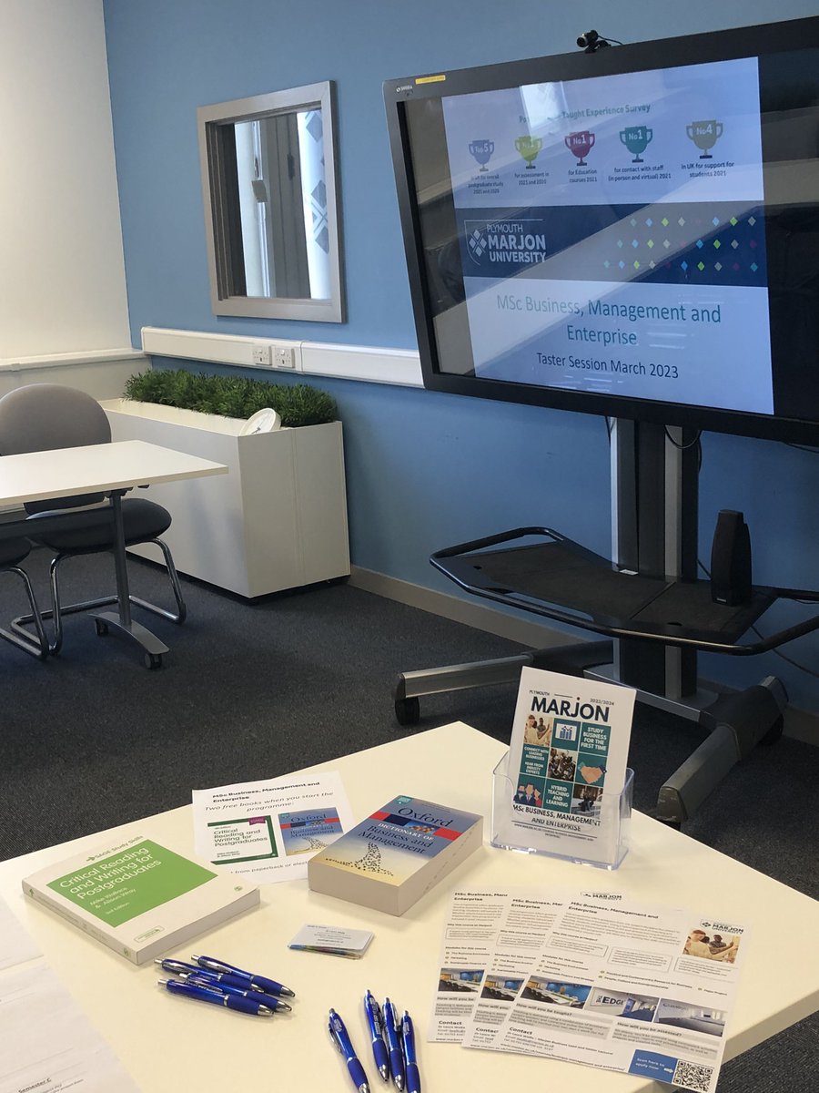 We held our first MSc taster session this week! If you are interested in learning about our new <a href="/marjonuni/">Plymouth Marjon University</a> MSc Business, Management and Enterprise programme, look out for details of our next event happening in May