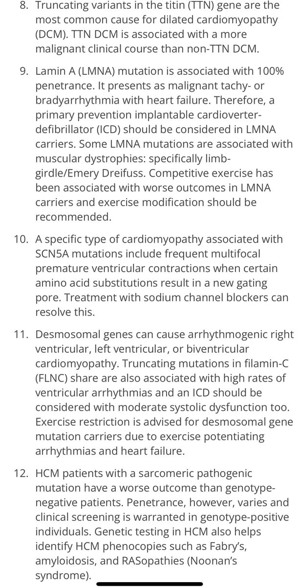 Excellent review on genetic testing in #HF by @GeneticHeartDoc #JACCHF #CVgenetics
jacc.org/doi/10.1016/j.…

🫀inherited dz is a common cause of DCM
🫀truncating Titan mutations are most common
🫀 Lamin mutations have 100% penetrance
🫀post-mortem genetic testing is possible