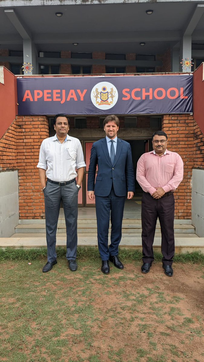 Here is a peek into Mr. Nicolas Facino's visit to Apeejay School, Bhubaneswar on 21st March 2023, to meet with its CEO, Mr. Kiranjit Singh Pannu and its Principal, Mr. Atanu Rath to discuss the potential of a partnership that would help both the institutes grow with each other.