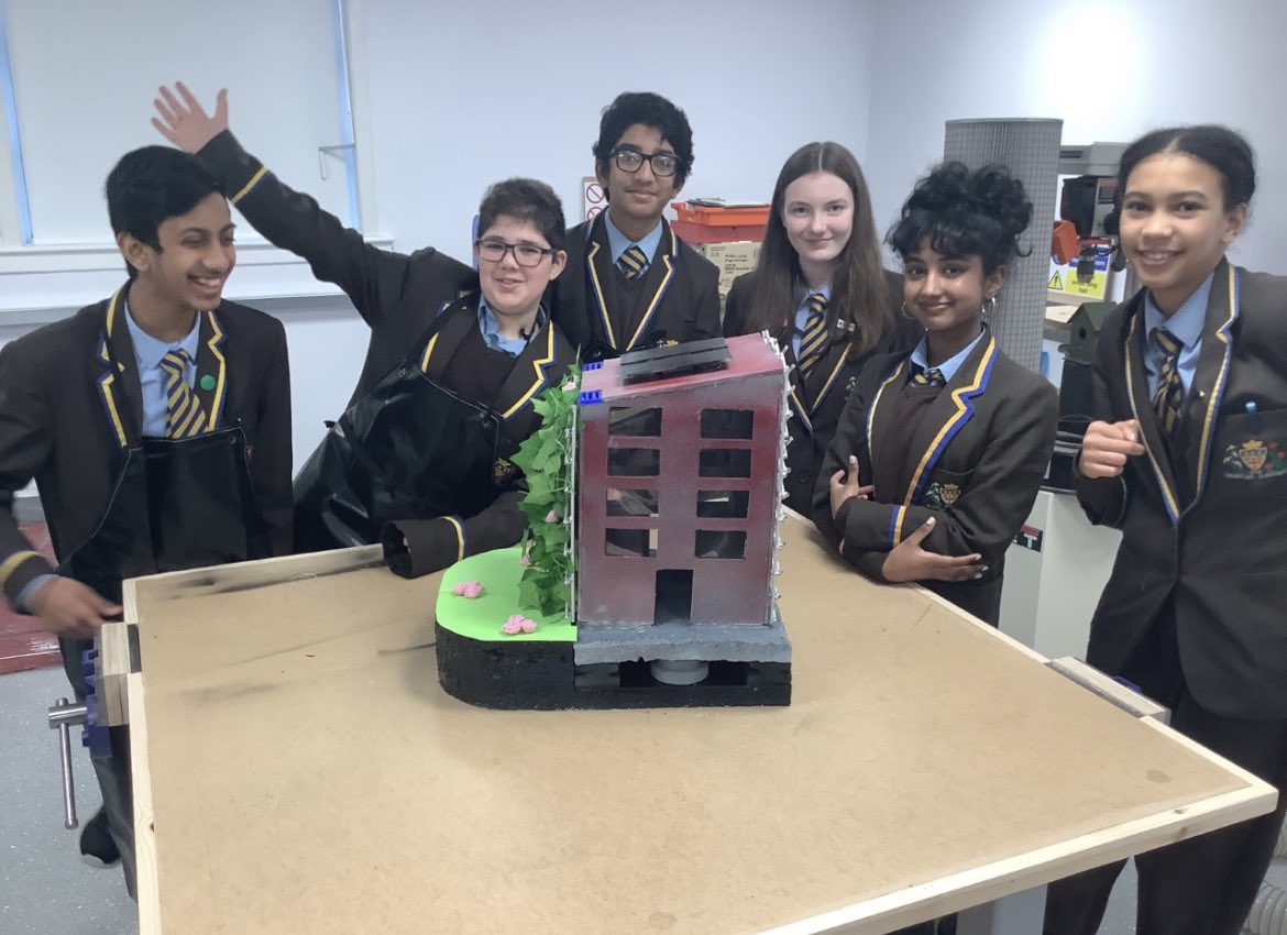 Well done to the S2 pupils taking part in the Industrial Cadets Bronze Award, alongside Miss McKellar and Mr Rooney. They have finished their model of an earthquake withstanding building and will be competing against the other Glasgow schools at the end of April 👏🏼