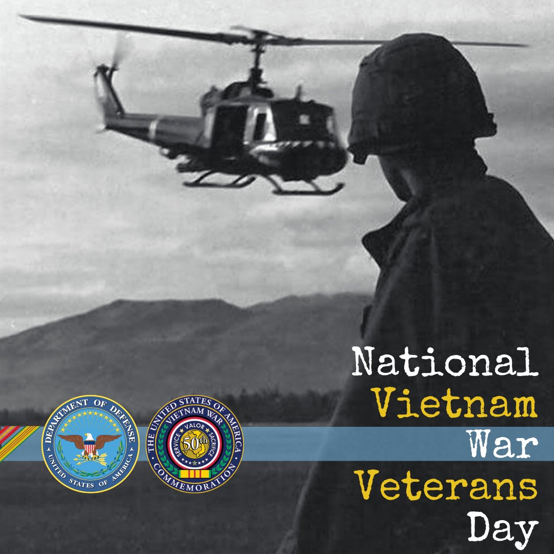 RT @vietnamwar50th: IT'S NATIONAL VIETNAM WAR VETERANS DAY!

Take the time to THANK a Vietnam veteran today for their service and sacrifice and say 'WELCOME HOME!'

#VietnamVeteransDay #ThankVietnamVets #SeeThemThankThem #WelcomeHome23 #March29