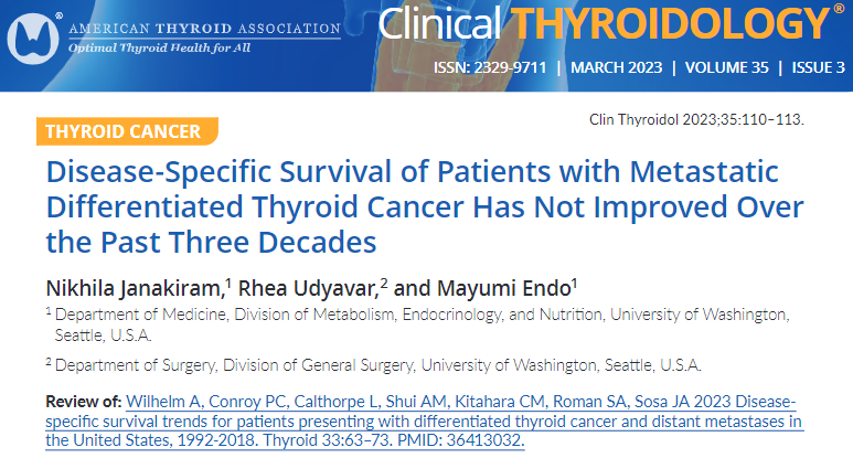 Clinical Thyroidology (@clinicalthyroid) on Twitter photo A <a href="/thyroidjournal/">Thyroid Journal</a> study by <a href="/Jasosamd/">Julie A Sosa, MD</a> @cari_kitahara <a href="/PheoSurgeon/">American Surgeon.bsky.social</a> & colleagues tracks trends in #thyroid cancer survival in the U.S. over the past nearly 3 decades. Summarized by Nikhila Janakiram, <a href="/RheaUdyavar/">Rhea Udyavar, M.D.</a> and Mayumi Endo. Check it out!
ow.ly/bqAv50NtJjG
#endotwitter A <a href="/thyroidjournal/">Thyroid Journal</a> study by <a href="/Jasosamd/">Julie A Sosa, MD</a> @cari_kitahara <a href="/PheoSurgeon/">American Surgeon.bsky.social</a> & colleagues tracks trends in #thyroid cancer survival in the U.S. over the past nearly 3 decades. Summarized by Nikhila Janakiram, <a href="/RheaUdyavar/">Rhea Udyavar, M.D.</a> and Mayumi Endo. Check it out!
ow.ly/bqAv50NtJjG
#endotwitter