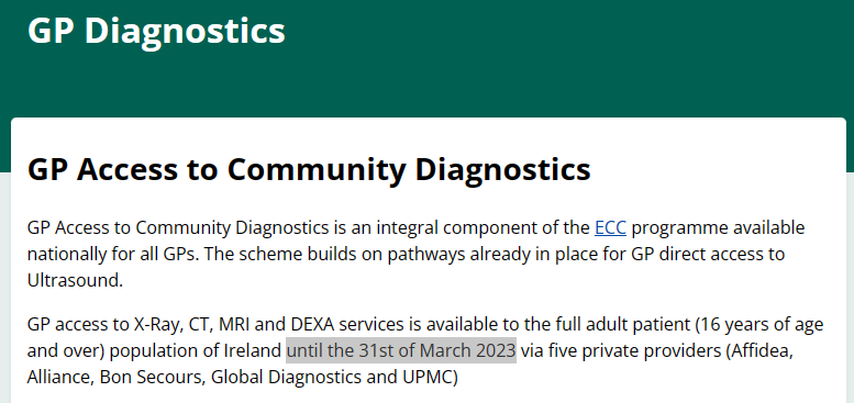 DrWilliamBehan's tweet photo. What are the plans for GP patient access to community diagnostics from this Saturday? 
@IMO_IRL @ICGPnews @HSELive @HSEprimarycare @roinnslainte https://t.co/xGe01Yf98G
