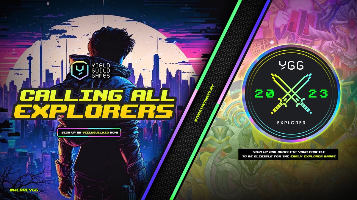 A big thank you to those who've been part of our transformation and mission to bring the best web3 games in the ecosystem to the world!🎮

Join us on our journey to become the largest gaming guild on the planet with the EARLY EXPLORER BADGE that you can get by singing up!🛡️⚔️
1/4