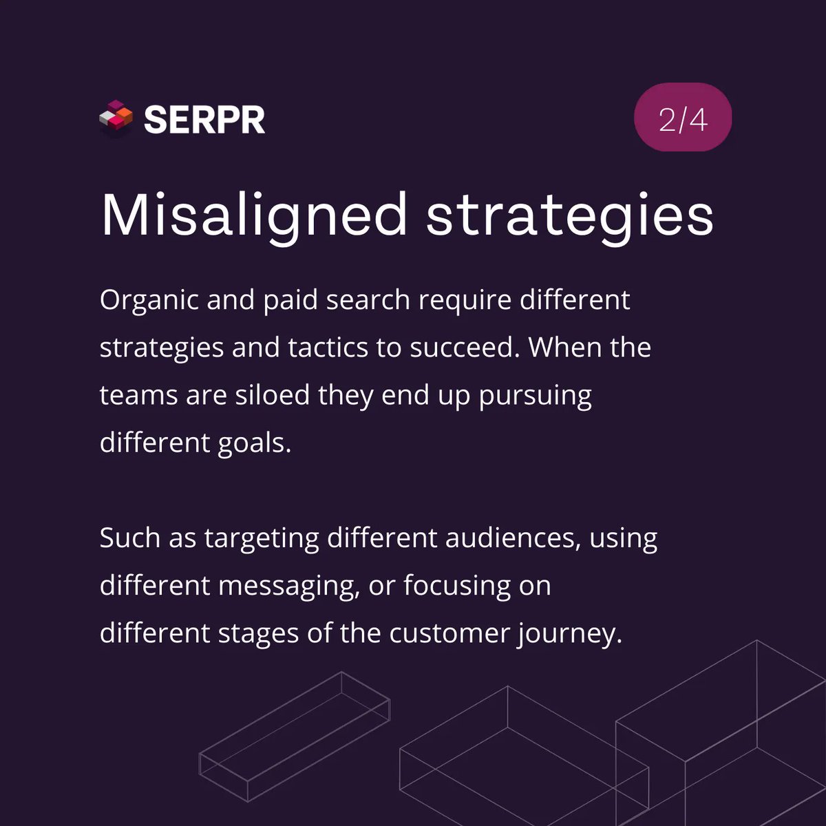 Found_Online's tweet image. Our friends at SERPR are right - there are risks to siloing your paid and organic marketing strategies! ⚠️ 

Taking a #TotalSearch approach to your #SEM strategising is the way to go!!! 🤩

#digitalstrategy #digitalmarketing #digitalmarketingstrategy #searchenginemarketing