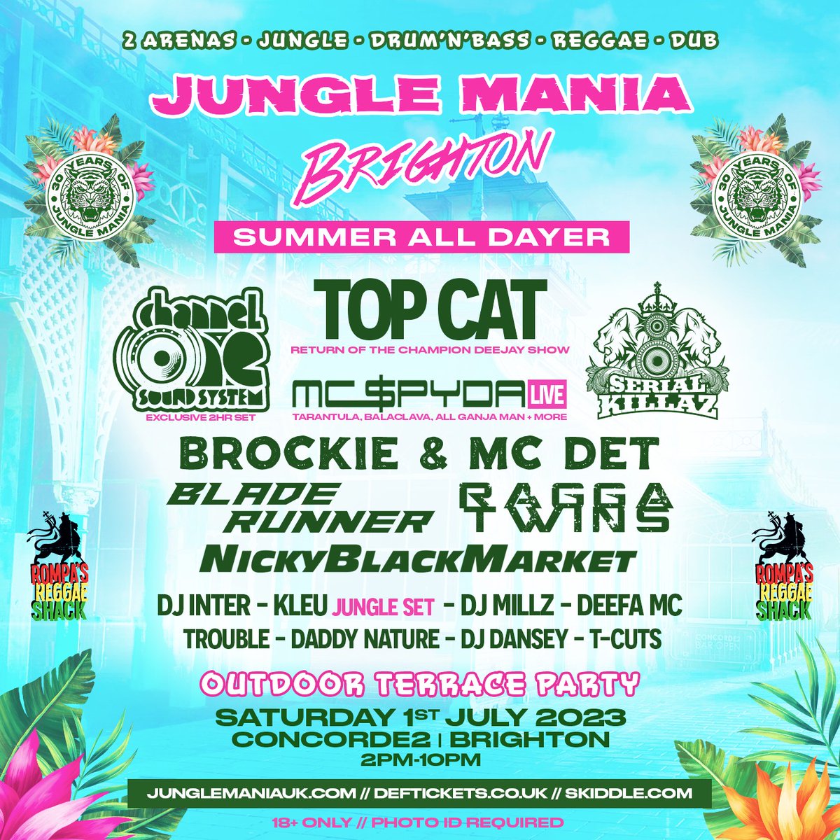 Concrete PR (@concretepr) on Twitter photo .<a href="/junglemaniauk/">Jungle Mania UK</a> is coming back to Brighton for a massive all dayer, Saturday 1st July with a stacked line up including Top Cat, Channel One, Brockie & MC Det & more ๐๐
Cop tickets for you and your mates now:
junglemaniauk.com .<a href="/junglemaniauk/">Jungle Mania UK</a> is coming back to Brighton for a massive all dayer, Saturday 1st July with a stacked line up including Top Cat, Channel One, Brockie & MC Det & more ๐๐
Cop tickets for you and your mates now:
junglemaniauk.com