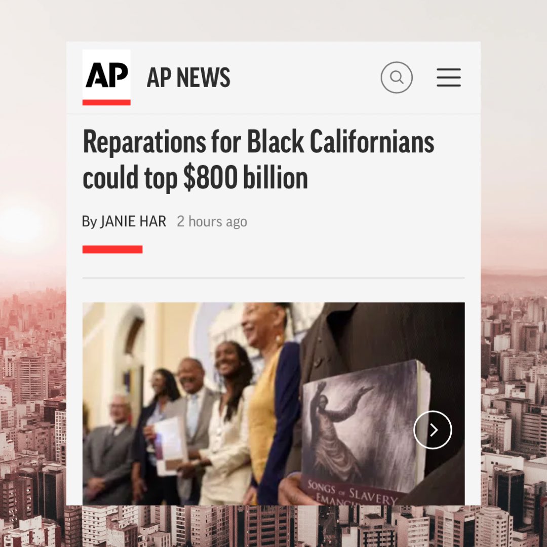 THIS is important. This is a monumental moment in American history as there are centuries of racism and injustice that have robbed the Black community of wealth and its right to its own labor.

“True peace is not merely the absence of tension; it is the presence of justice.” #MLK