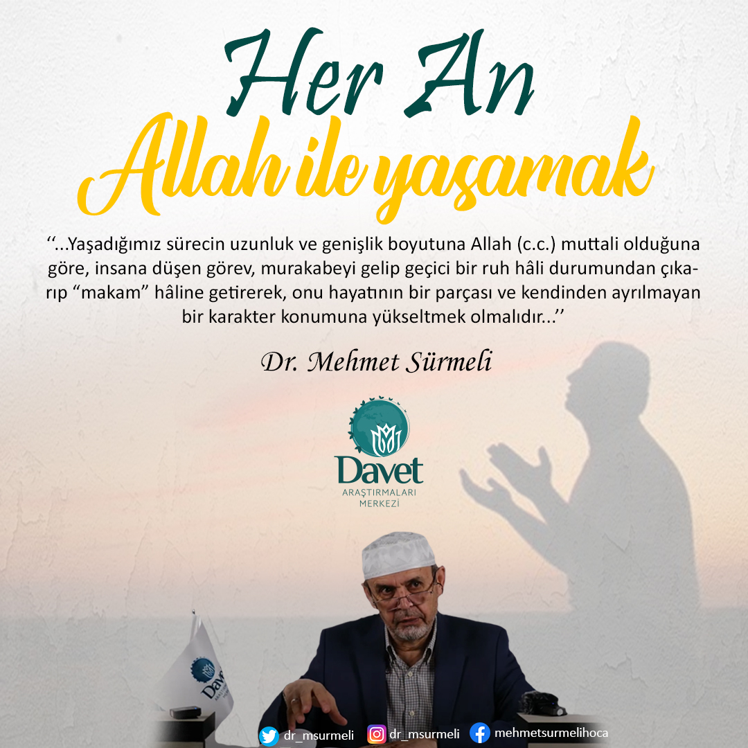 mehmetsurmelidr's tweet photo. HER AN ALLAH İLE YAŞAMAK

1-) Kur’an-ı Kerim’de Allah Teâlâ kullarına yakın olduğunu defalarca vurgulamıştır. “Her nerede olursanız olun Allah sizinle beraberdir”[1] ayeti murakabeye delil olabilecek ayetlerin başında gelmektedir. Ayrıca Kur’an-ı Kerim’de geçen, Allah Teâlâ’nın; https://t.co/X5gaCr74pD