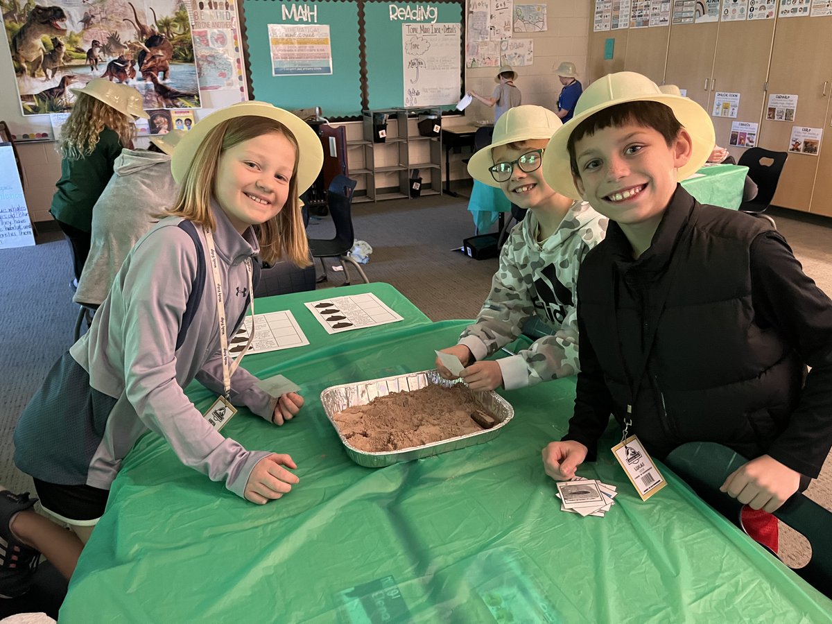 zeelandschools's tweet photo. 3rd grade students at Adams took reading review to a prehistoric level by incorporating the study of dinosaurs into their lesson. Students practiced their informational standards & skills by combining some exploration of dinosaur scat and other fossils. #ZPSLearningforLife https://t.co/Zxiq0ZubpJ