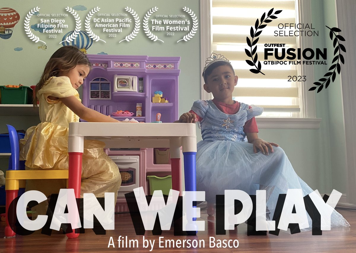'Can We Play', a short film by 13-year-old Emerson Basco, has been selected for the @Outfest Fusion Film Festival. The film challenges gender identity through play, and is free to watch with an RSVP! Get your tickets now: 2023outfestfusion.eventive.org/schedule/fusio…