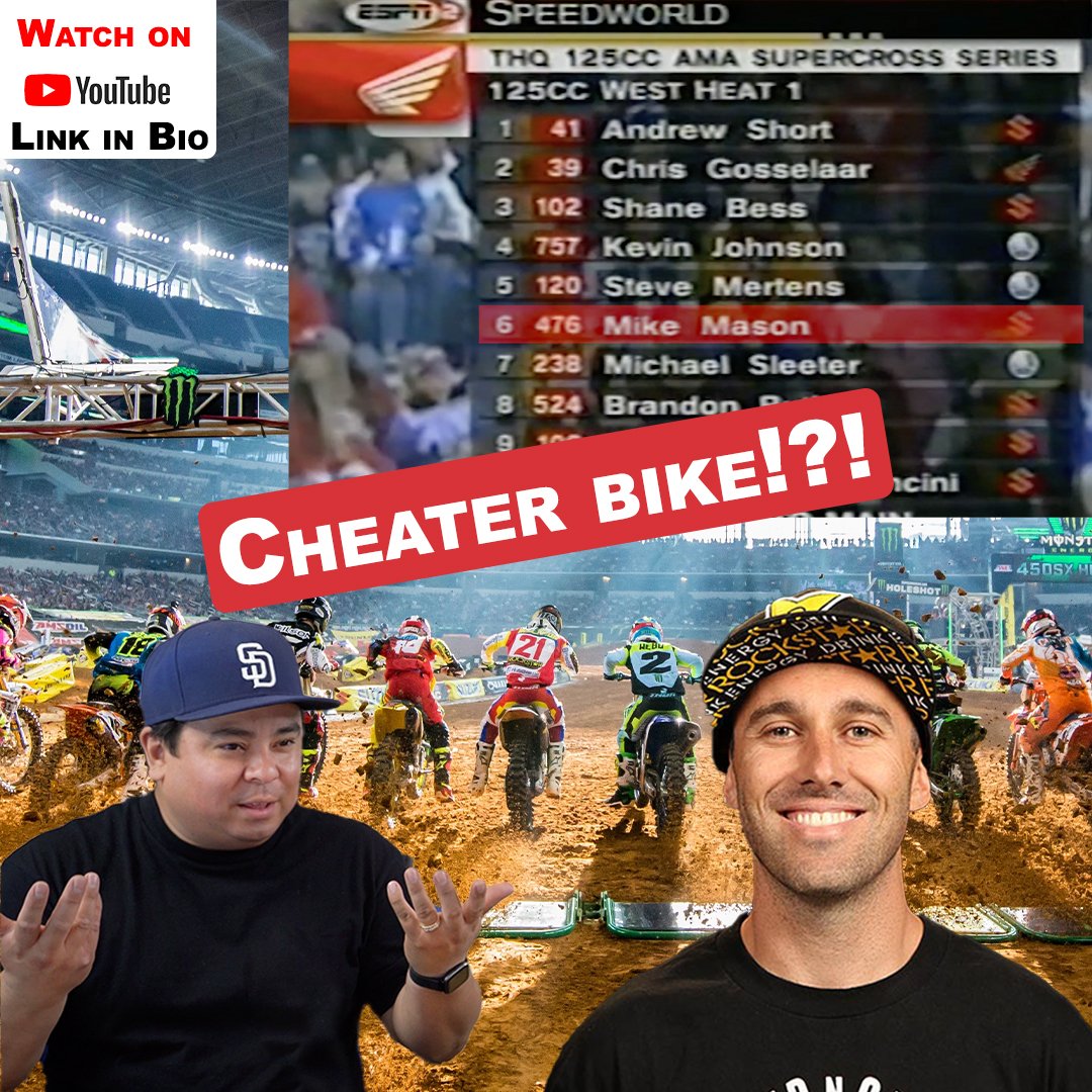 Mase shares a story about the time he rode a cheater bike to holeshot at SLC #supercross we even found the old footage link in bio! #motorcycles #dirtbikes #SupercrossLIVE #racing #daboys
