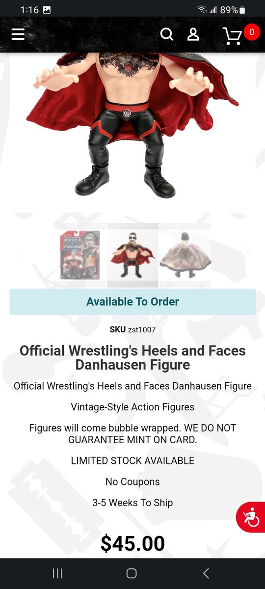 For those who missed this awesome action figure...looks like PRO WRESTLING TEES has a limited amount available...<a href="/DanhausenAD/">Danhausen</a>