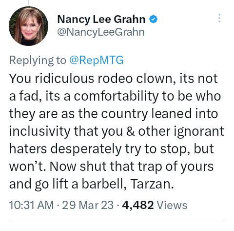 DeplorableErin's tweet photo. #nancyleegrahn
#targetedhate
#mockingdisabilities
#vicious
#abuser
#misogynist
#gh60
#GH
@valentinifrank 
@ABCNetwork 
@ABCPublicity 
@DisneyABCTV https://t.co/uSxhBtr9Vb