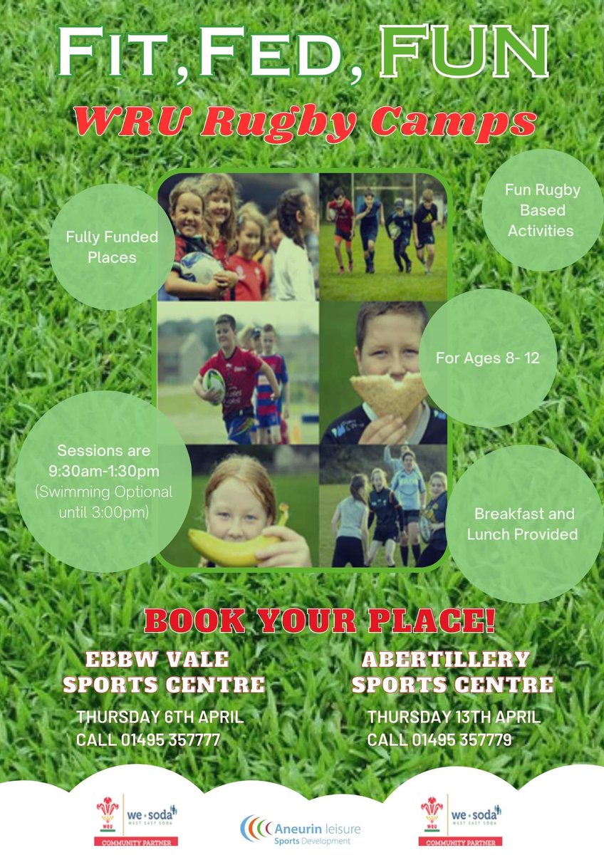 Thrilled to be working in partnership with <a href="/WRU_Community/">WRU Community - Wrth galon y genedl</a> this Easter to deliver Fit, Fed, Fun Rugby Camps! 🏉 Our Tag Rugby trained instructors are ready and raring to go! We are SO excited to be hosting these camps this year! <a href="/Christo11590925/">Christopher Cornford 🏴󠁧󠁢󠁷󠁬󠁳󠁿</a> <a href="/AshSweet6/">Ashley Sweet</a> <a href="/Aneurinleisure/">Aneurin Leisure</a>