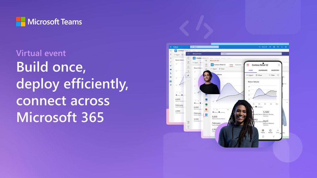 Microsoft365Dev's tweet photo. Earlier today, we hosted a special virtual event showcasing new capabilities for developers to extend Microsoft Teams apps across Microsoft 365.

See what's new: https://t.co/Xj6jTu9ip6

#Microsoft365Dev #MicrosoftTeams #Microsoft365 https://t.co/06fXZ4zOej