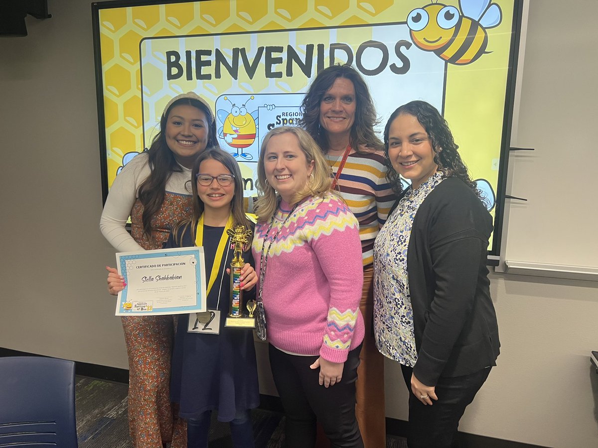 Ms_Camarillo4th's tweet photo. We have a champion! Our girl is the Region 10 Spanish spelling Bee winner &amp; we could not be more proud!! 🐝 🏆 Ahora es tiempo de ‘disfrutar’ tu logro!  @Region10ESC @DCEtrailblazers @CISDESLBIL https://t.co/xANrR9THsH