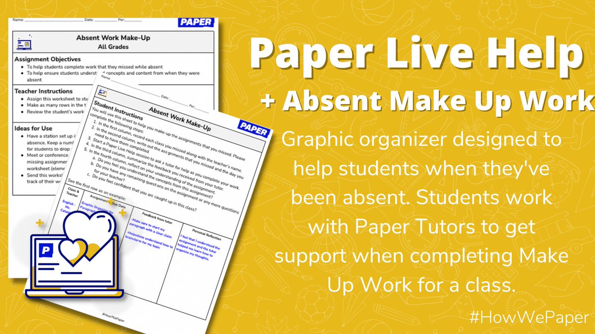 Students can receive one on one support when completing make up work with a <a href="/paperlearning/">Paper</a> tutor!

Try the activity here: bit.ly/PaperAbsentWork