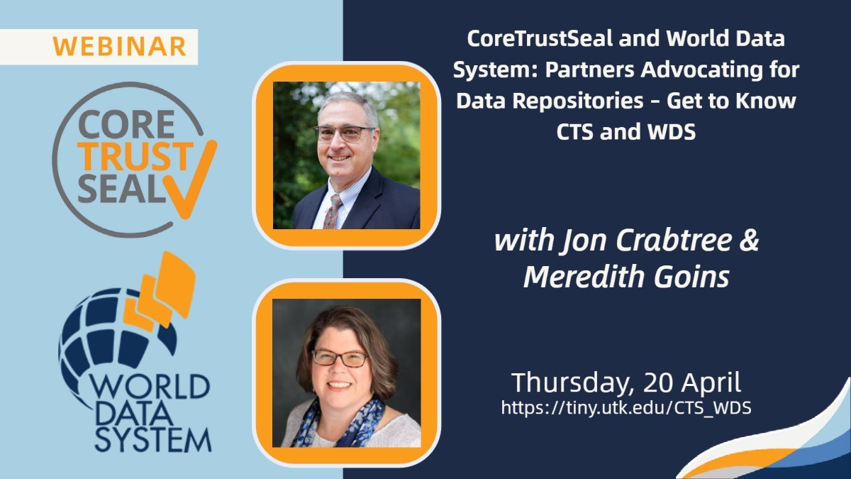Join us on 20 April at 5pm UTC for a webinar on how data repositories can benefit from WDS and CTS. Learn about their standards, membership, certification and more. Register now and share your questions! #WDS #CTS #DataRepositories #DataVisibility #Certification