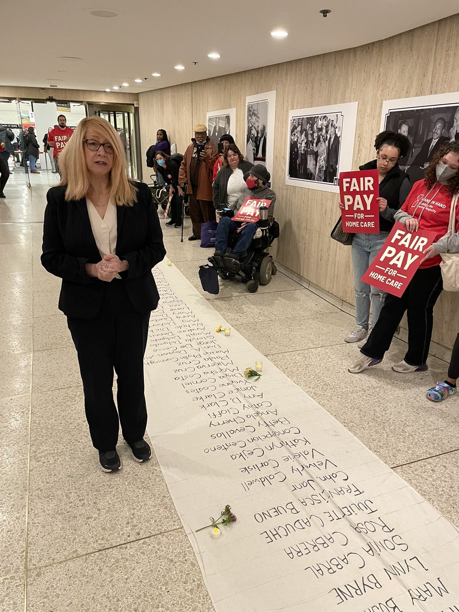 Each day the list of New Yorkers in need of home care grows. Honored to join @CaringMajority to read names of those counting on us to pass #FairPay4HomeCare in the final budget. 

With the worst home care crisis in the nation, fair pay cannot wait!