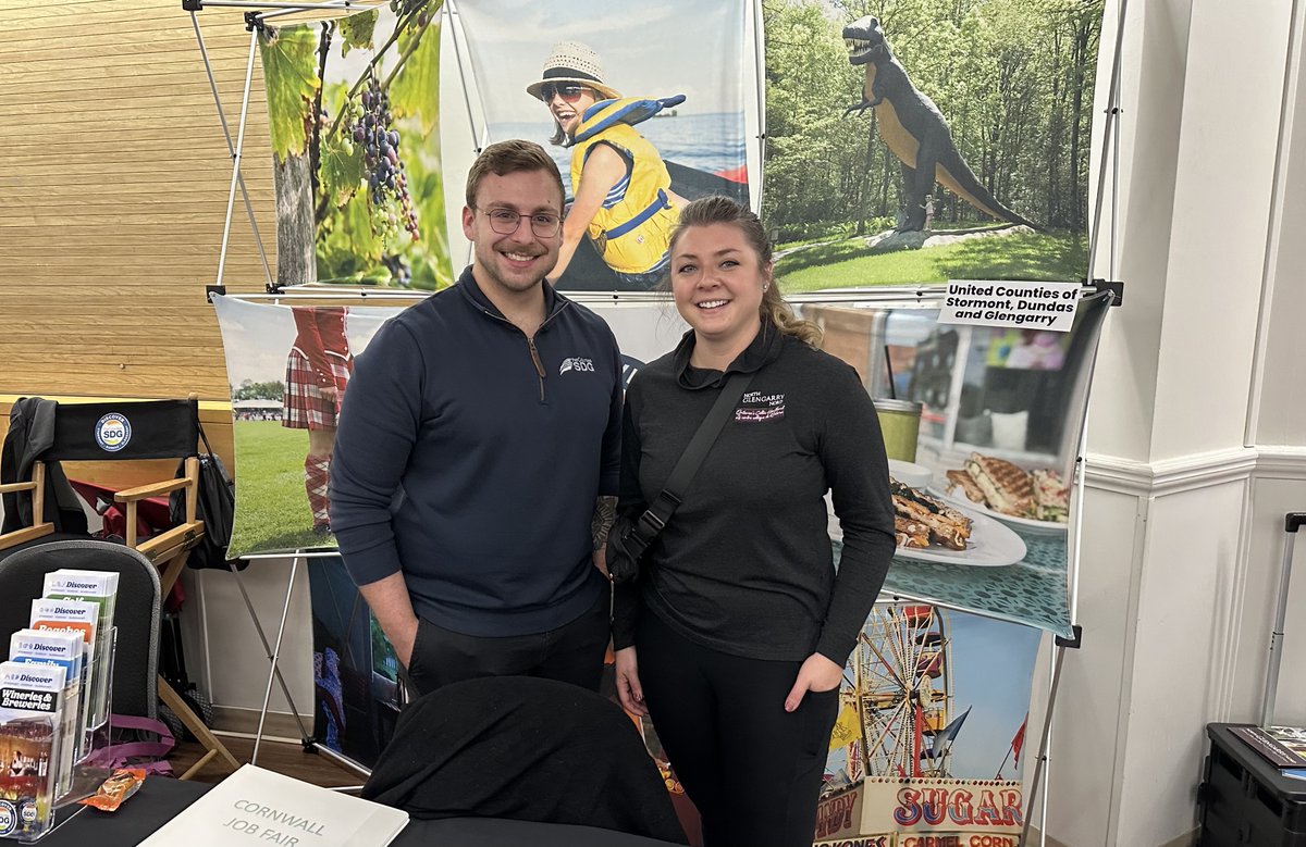 SDG Counties staff and our partners at local municipalities are at the Cornwall and Area Job Fair, taking place at the Cornwall Civic Complex. The job fair runs later today from 3 to 6 p.m.