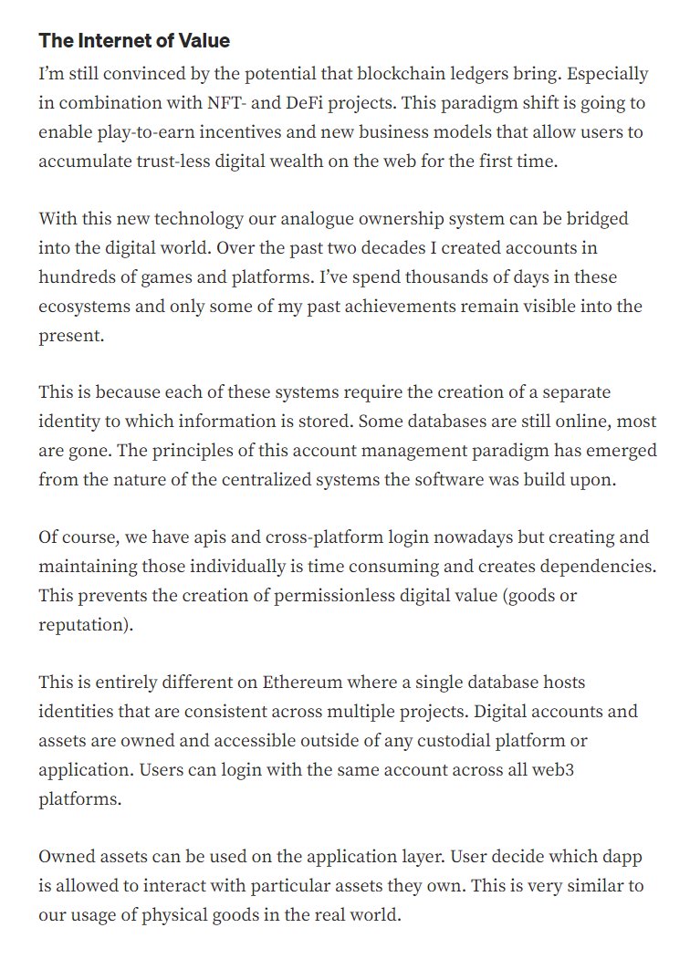 reneil1337's tweet photo. Wrote these paragraphs 3 years ago. Our company never stopped allocating energy into web3. Never stopped building. I'm very proud of the entire @qwellcode team 🤘 

 https://t.co/xiES5aS4Hq https://t.co/YHKb064BVh