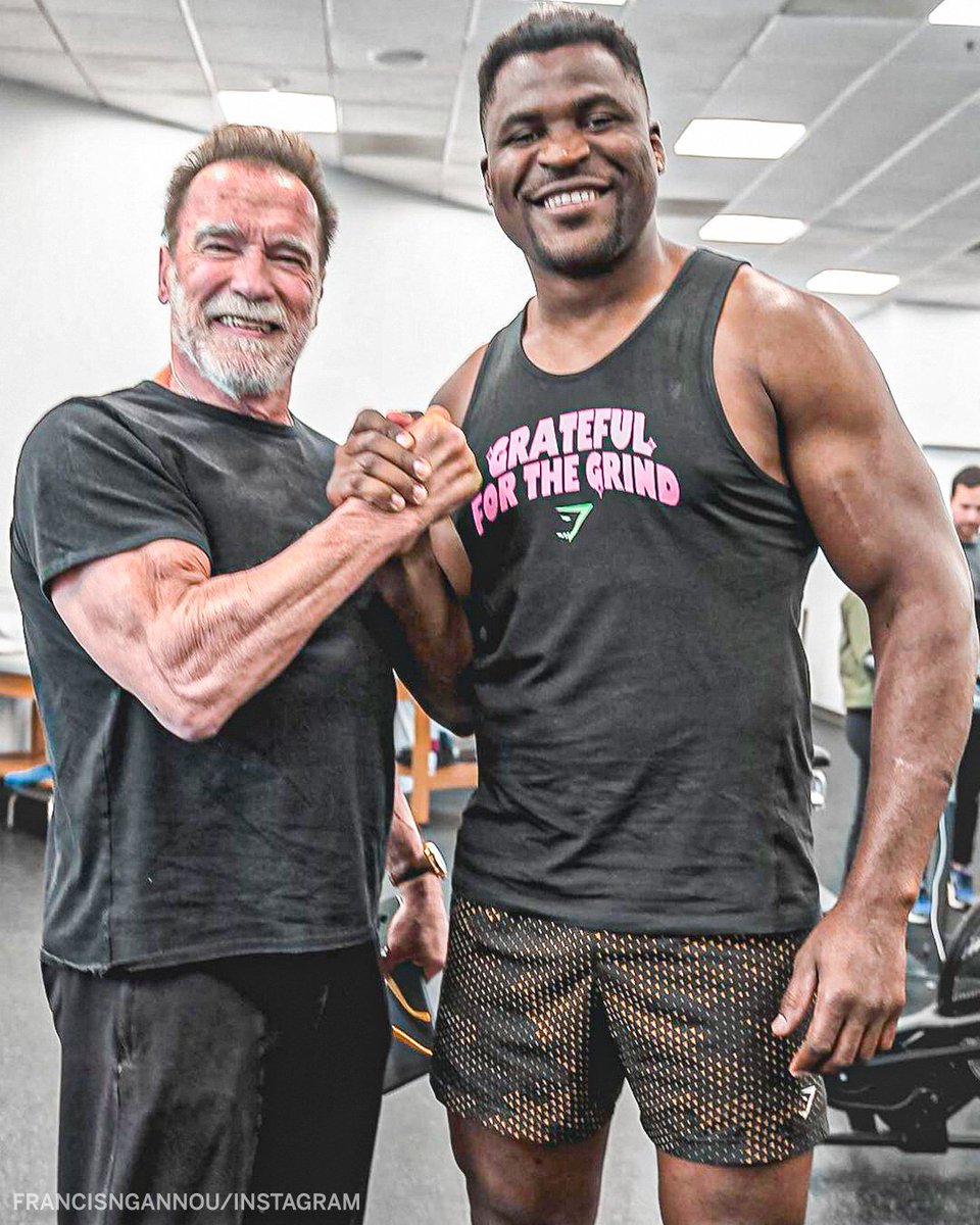 espnmma's tweet photo. The Terminator' meets 'The Predator' 🤝

(📸 @francis_ngannou) https://t.co/l905095cgu