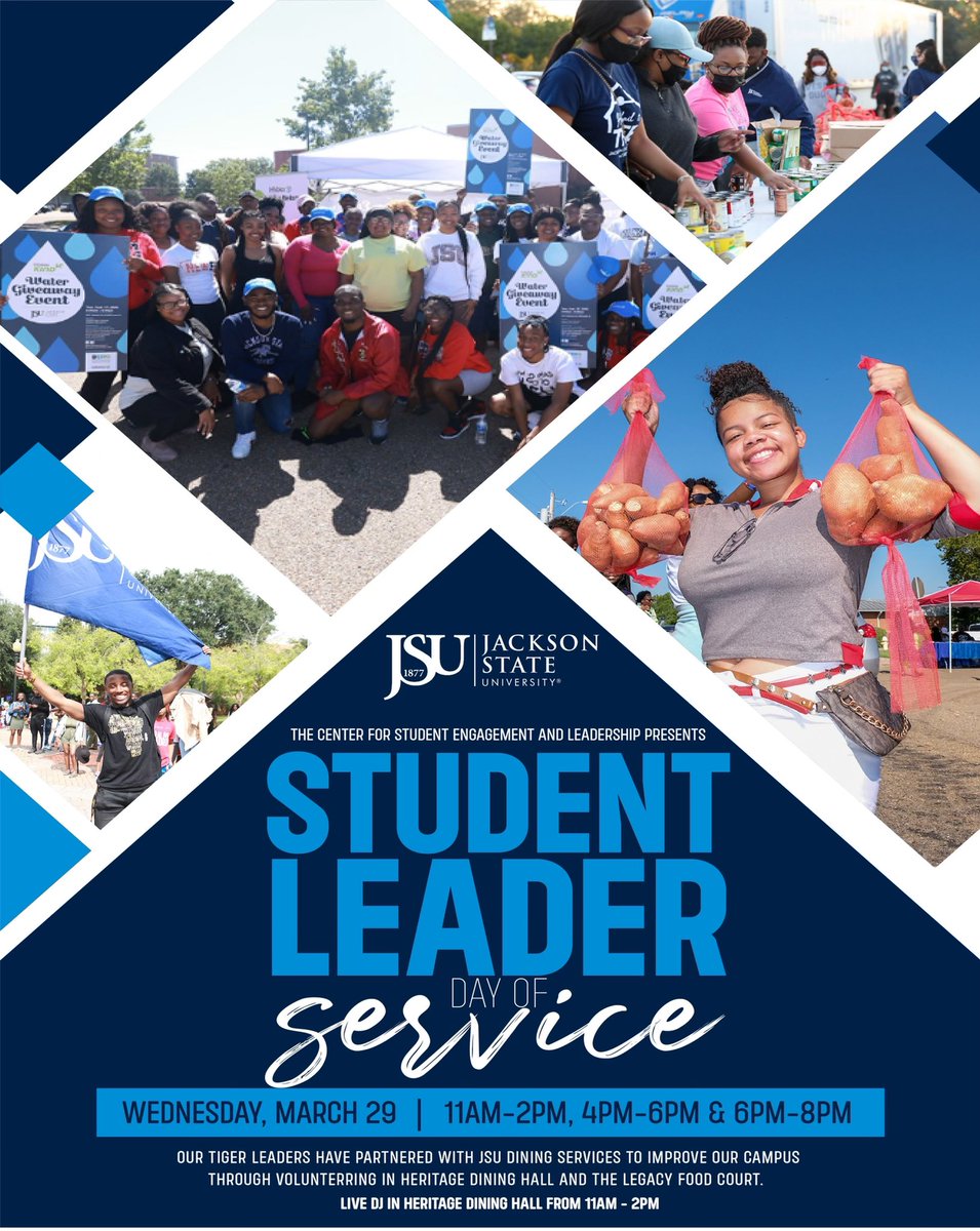JSUSGA's tweet image. “If serving is beneath you, leadership is beyond you.” This year, we required candidates to demonstrate their ability to serve through participation in Student Leader Day of Service. Catch them all over campus today!